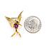 Brooch Whimsical Hummingbird  0.03ctw Round Diamonds  0.50ct Red Ruby    18ky  1x.75" 3.7g 226070129