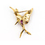 Brooch Whimsical Hummingbird  0.03ctw Round Diamonds  0.50ct Red Ruby    18ky  1x.75" 3.7g 226070129