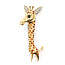 Brooch Whimsical Girafffe  0.15ctw Round Diamonds  .08ct Blue Sapphire    18ky  2.4x.8" 12.89g 226070130