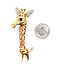 Brooch Whimsical Girafffe  0.15ctw Round Diamonds  .08ct Blue Sapphire    18ky  2.4x.8" 12.89g 226070130