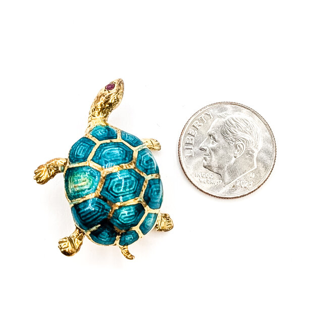 Brooch Animal Turtle           14ky 32x24mm  8.31g 226070132