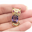 Brooch Whimsical Cat      0.14ct Red Ruby 6.5ct Purple Amethyst 14ky  1.15x.5" 5.71g 226070133