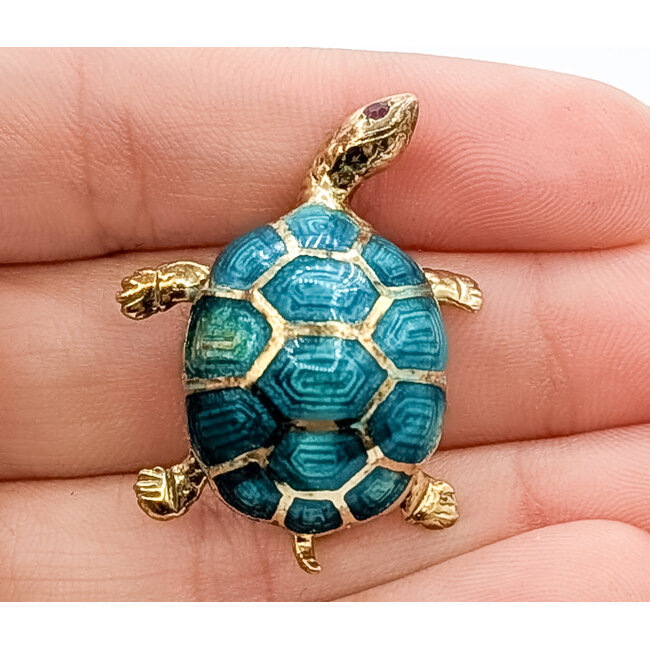 Brooch Animal Turtle           14ky 32x24mm  8.31g 226070132
