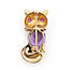 Brooch Whimsical Cat      0.14ct Red Ruby 6.5ct Purple Amethyst 14ky  1.15x.5" 5.71g 226070133