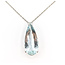 Pendant Solitare Tear Drop     20.00ct Blue Aquamarine    14kw 36x15mm 18" 12.00g 226070139