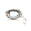 Earrings Halo Milgrain 0.64ctw Round Diamonds  11.10ct Blue Aquamarine    14kw 24x15mm  12.00g 226070140