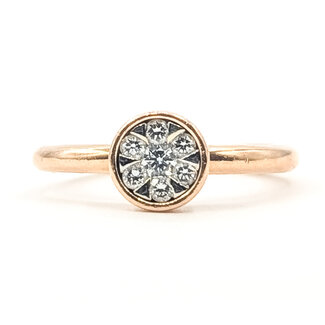 Ring Cluster Circle .15ctw Round Diamonds        14kr 7mm Sz5.5 2.97g 226070071