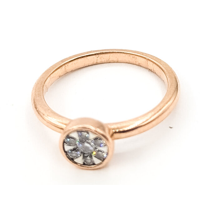 Ring Cluster Circle .15ctw Round Diamonds        14kr 7mm Sz5.5 2.97g 226070071