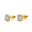 Earrings Stud Cluster 0.38ctw Round Diamonds        18ky 7.5mm  2.20g 226070073