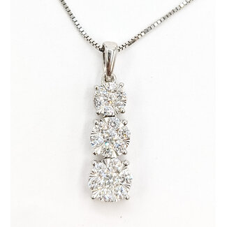 Pendant Journey Three Stone 0.60ctw Round Diamonds        14kw 26x7mm 17" 4.56g 226070079