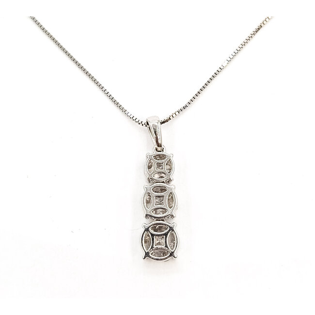 Pendant Journey Three Stone 0.60ctw Round Diamonds        14kw 26x7mm 17" 4.56g 226070079