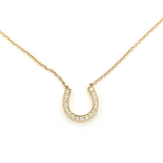 Pendant Horeshoe  0.16ctw Round Diamonds        18ky 14x12mm 16" 3.70g 226070081