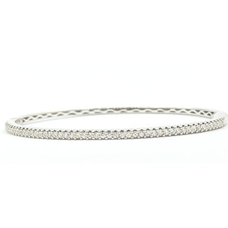 Bracelet Bangle  0.73ctw Round Diamonds        18kw 2.5mm 6.5" 9.95g 226070082