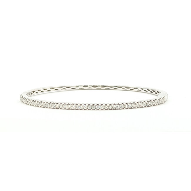 Bracelet Bangle  0.73ctw Round Diamonds        18kw 2.5mm 6.5" 9.95g 226070082