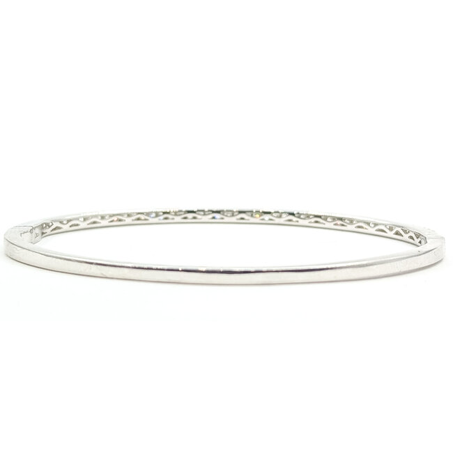 Bracelet Bangle  0.73ctw Round Diamonds        18kw 2.5mm 6.5" 9.95g 226070082
