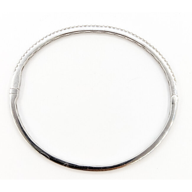 Bracelet Bangle  0.73ctw Round Diamonds        18kw 2.5mm 6.5" 9.95g 226070082