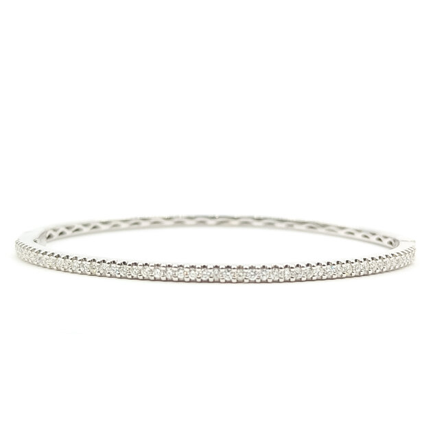 Bracelet Bangle  0.73ctw Round Diamonds        18kw 2.5mm 6.5" 9.95g 226070082
