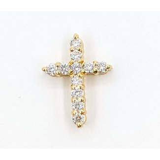 Pendant Cross 0.49ctw Round Diamonds 14ky 18x13m 1.34g 226070083