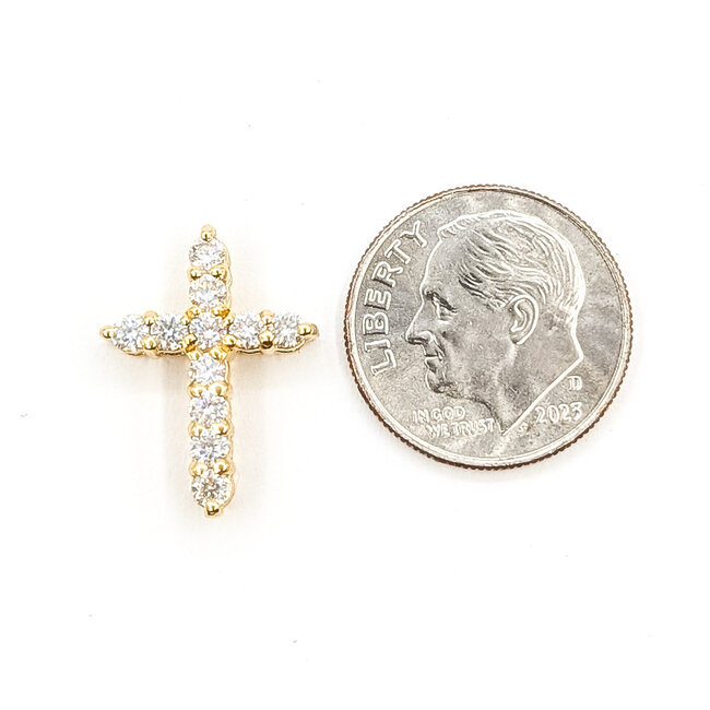 Pendant Cross 0.49ctw Round Diamonds 14ky 18x13m 1.34g 226070083