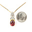 Necklace Drop Pave 0.16ctw Round Diamonds  5.04ct Dark Pink Spinel    14ky 24x8mm 18" 6.07g 226070114
