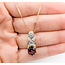 Necklace Drop Pave 0.16ctw Round Diamonds  5.04ct Dark Pink Spinel    14ky 24x8mm 18" 6.07g 226070114