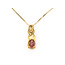 Necklace Drop Pave 0.16ctw Round Diamonds  5.04ct Dark Pink Spinel    14ky 24x8mm 18" 6.07g 226070114