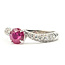 Ring Pave Bypass 0.46ctw Round Diamonds GIA Report: 1232927526 1.02ct Burma Red Ruby    18kw 2.8mm Sz6 3.14g 226070091