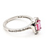 Ring Halo  0.10ctw Round Diamonds  0.76ct Pink Sapphire    Platinum 1.8mm Sz6.5 4.94g 226070090