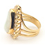 Ring Cocktail Halo 0.31ctw Round Diamonds  7ct White Opal  Sz 5.25  18ky   9.00g 226070085