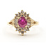 Ring Ballerina Halo Split Band 0.49ctw Round Diamonds GIA Report: 6237536467 1.04ct Red Ruby    14ky 14mm Sz6.25 4.19g 226070089