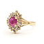 Ring Ballerina Halo Split Band 0.49ctw Round Diamonds GIA Report: 6237536467 1.04ct Red Ruby    14ky 14mm Sz6.25 4.19g 226070089