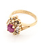 Ring Ballerina Halo Split Band 0.49ctw Round Diamonds GIA Report: 6237536467 1.04ct Red Ruby    14ky 14mm Sz6.25 4.19g 226070089
