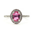 Ring Halo  0.10ctw Round Diamonds  0.76ct Pink Sapphire    Platinum 1.8mm Sz6.5 4.94g 226070090