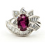 Ring Cocktail Leaf 1.59ctw Round Diamonds GIA Report: 2235818463 1.99ct Red Ruby    Pt900 16mm Sz6.25 9.00g 226070148