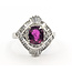 Ring Cocktail Bypass Halo 1.15ctw Round Diamonds GIA Report: 2231885337 2.05ct Purplish Red Ruby    Platinum 3mm Sz7.5 9.72g 226070150