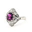 Ring Cocktail Bypass Halo 1.15ctw Round Diamonds GIA Report: 2231885337 2.05ct Purplish Red Ruby    Platinum 3mm Sz7.5 9.72g 226070150
