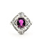 Ring Cocktail Bypass Halo 1.15ctw Round Diamonds GIA Report: 2231885337 2.05ct Purplish Red Ruby    Platinum 3mm Sz7.5 9.72g 226070150