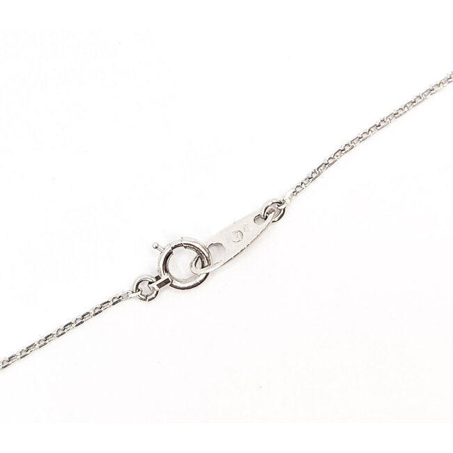 Necklace Halo  0.12ctw Round Diamonds  0.26ct Red Ruby    Platinum 8x7mm 15.5" 2.90g 226070095