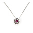 Necklace Halo  0.12ctw Round Diamonds  0.26ct Red Ruby    Platinum 8x7mm 15.5" 2.90g 226070095