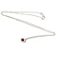 Necklace Halo  0.12ctw Round Diamonds  0.26ct Red Ruby    Platinum 8x7mm 15.5" 2.90g 226070095