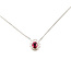 Pendant Halo Floral 0.22ctw Round Diamonds  0.56ct Red Ruby    Pt900 10x9mm 16",14.5" 3.90g 226070096