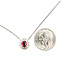 Pendant Halo Floral 0.22ctw Round Diamonds  0.56ct Red Ruby    Pt900 10x9mm 16",14.5" 3.90g 226070096
