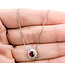 Pendant Halo Floral 0.22ctw Round Diamonds  0.56ct Red Ruby    Pt900 10x9mm 16",14.5" 3.90g 226070096