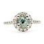 Ring Halo Solitare 0.36ctw Round Diamonds GIA Report: 5221468572 0.87ct Light Blue Sapphire    14kw 9mm Sz4.25 2.60g 226070099