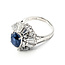 Ring Ballerina Halo Cocktail 1.68ctw Round Diamonds GIA Report: 2233945741 2.19ct Blue Sapphire    Platinum 2.5mm Sz5 9.95g 226070106