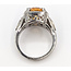 Ring Halo Ornate Open Work 0.80ctw Round Diamonds GIA Report: 2235953862 3.66ct Unheated Orange-Yellow Sapphire    Platinum 3.3mm Sz5.5 13.20g 226070149