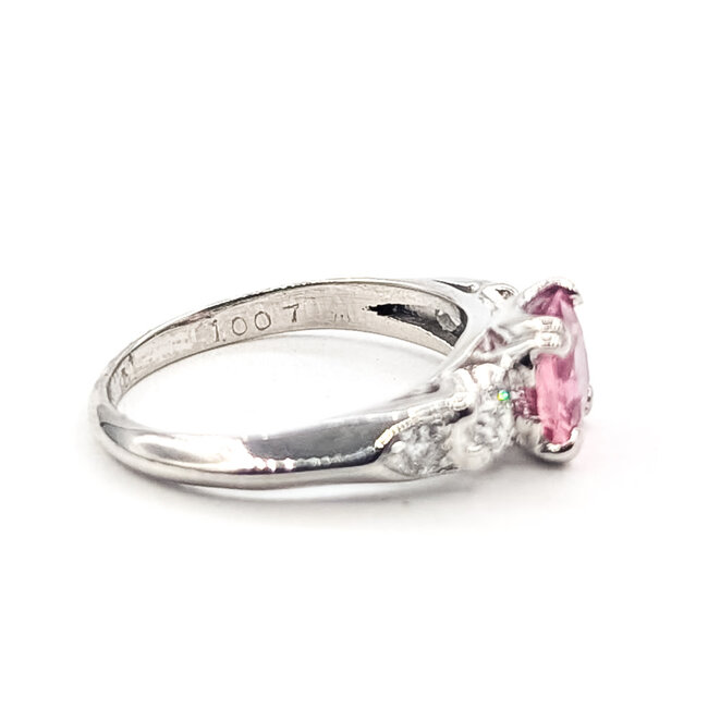 Ring 5-Stone  0.22ctw Round Diamonds GIA Report: 2235934095 0.91ct Pink Sapphire    Platinum 2mm Sz3.5 3.19g 226070107