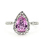 Ring Tear Drop Halo 0.43ctw Round Diamonds GIA Report: 6237917077 1.25ct Pink Sapphire    14kw 1.8mm Sz5 2.82g 226070108