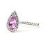 Ring Tear Drop Halo 0.43ctw Round Diamonds GIA Report: 6237917077 1.25ct Pink Sapphire    14kw 1.8mm Sz5 2.82g 226070108