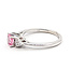 Ring Cluster Floral 0.21ctw Round Diamonds GIA Report: 6233927519 0.66ct Pink Sapphire    14kw 5mm Sz6.5 3.20g 226070109